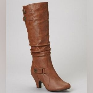 New Women's Bag-56 kitten heel fashion boot-tan